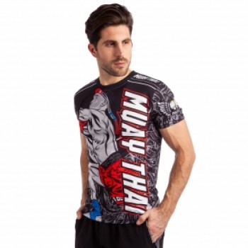 Футболка спортивная мужская MUAY THAI CO-1431 размер S-XL-42-54 (полиэстер)