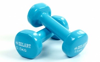 Гантели для фитнеса с виниловым покрытием Zelart Beauty
