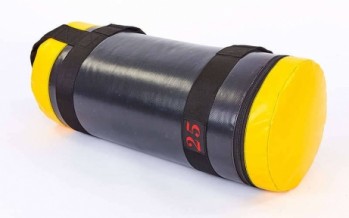 Мешок для кроссфита и фитнеса UR FI-6574-25 (PVC, нейлон, вес 25кг, р-р 56x22см, черный-желый)