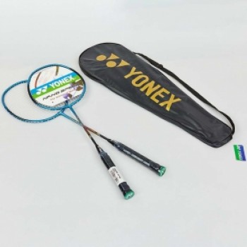 Набор для бадминтона 2 ракетки в чехле YONEX BD-8397 (сталь, синий) Replica