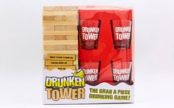 Дженга пьяная башня Drunken Tower Jenga GB076-1B (деревянные блоки-60шт, стеклянные стопки-4шт)