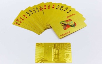 Игральные карты золотые IG-4567-G GOLD 500 EURO (колода в 54 листа, толщина-0,28мм)