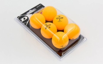 Набор мячей для настольного тенниса 6 штук DUNLOP MT-679175 1star CLUB CHAMP (пластик, d-40мм, оранжевый)