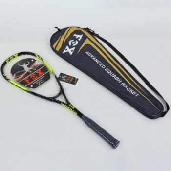 Ракетка для сквоша FOX POWER-801 (1шт+PVC чехол) (алюминий, серебро-голубой, черный-лимонный)