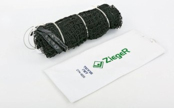 Сетка большой теннис С-0054 (нейлон, р-р 12,8х1,08м, ячейка 5x5см, с метал.тросом, черный)