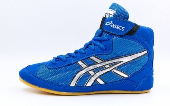 Борцовки замшевые ASICS BC-7248 (размер 35-46) (верх-замша, низ-нескользящая резина, синий)