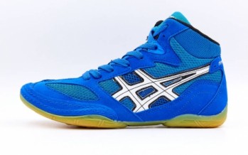 Борцовки замшевые ASICS BC-909-BL (р-р 39-44) (верх-замша, низ-нескользящая резина, голубой)