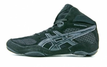 Борцовки замшевые ASICS J502Y-BK (р-р 36-45) (верх-замша, низ-нескользящая резина, черный-серый)