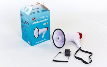 Громкоговоритель HW-20B-A-USB (пластик, d-19,5см, l-32,3см, 30W, с микрофоном, на бат (6C),USB вход)
