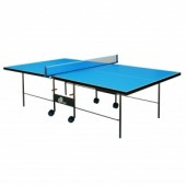 Стол теннисный уличный GSI-Sport MT-0938 (Od-2) (складной,прорезиненный меломин толщина 4мм, металлический профиль 30мм, размер 2,74х1,52х0,76м, сетка, вес 49кг,синий)