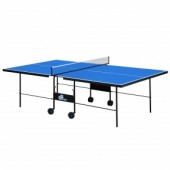 Стол теннисный GSI-Sport MT-0934 (Gk-3.18) (складной,ДСП толщина 18мм, металлический профиль 30х20мм, размер 2,74х1,52х0,76м, сетка, вес 70кг, синий)