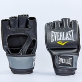 Перчатки для смешанных единоборств MMA PU EVERLAST 7778B PRO STYLE GRAPPLING (р-р S-XL, черный-серый)
