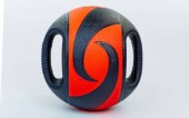 Мяч медицинский медбол с двумя рукоятками Record Medicine Ball FI-5111-8 8кг (резина, d-27,5см, черный-красный)
