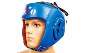 Шлем боксерский профессиональный кожаный AIBA VELO 3081 (р-р S-XL, цвет синий)